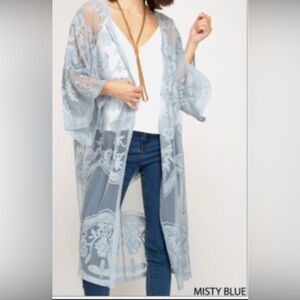 Sheer Lace Kimono Cardigan